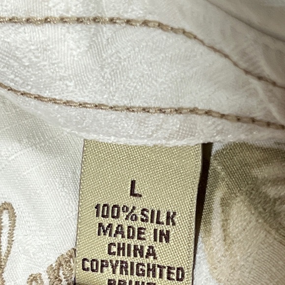 Tommy Bahama Mens Size L 100% Silk Short Sleeve Floral Shirt - Picture 3 of 7